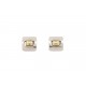 VINTAGE BOUCLES D'OREILLES HERMES PUCES ARGENT 925 & OR JAUNE 18K EARRINGS 1310€