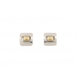 VINTAGE BOUCLES D'OREILLES HERMES PUCES ARGENT 925 & OR JAUNE 18K EARRINGS 1310€