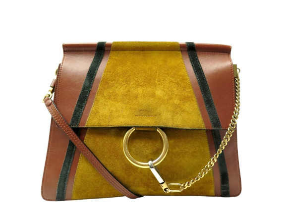 sac a main chloe faye tricolore pm 3s1126 en daim