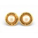 VINTAGE BOUCLES D'OREILLES CHANEL LOGO CC & PERLES DE CASTELLANE 1986 EARRINGS