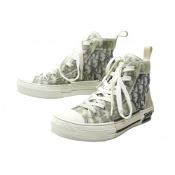 BASKETS CHRISTIAN DIOR B23 LEAGUE HAUTE 37.5 TOILE OBLIQUE BLANC SNEAKERS 990€