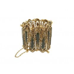 VINTAGE BRACELET CHRISTIAN DIOR MANCHETTE ARTICULEE METAL PIERRES 15 BANGLE 810€