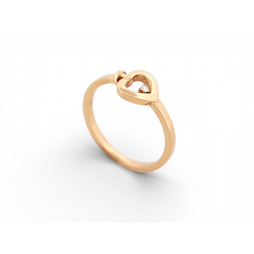 BAGUE FRED PRETTY WOMAN MINI MODELE 4B0971 T55 OR ROSE 18K 1 DIAMANT RING 1640€