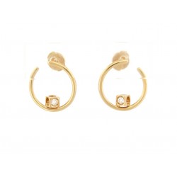 NEUF BOUCLES D'OREILLES DINH VAN CREOLES LE CUBE DIAMANT 808811 EN OR 18K 2090€