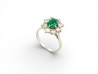 bague marguerite t51 sertie emeraude 8 diamants