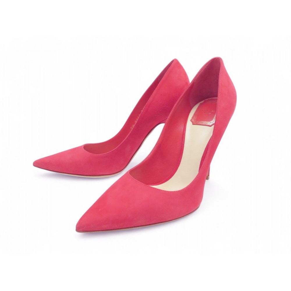 NEUF CHAUSSURES CHRISTIAN DIOR ESCARPINS CHERIE KCA422VVV 38.5 ROUGE ROSE 800€