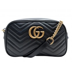 SAC A MAIN GUCCI GG MARMONT SMALL 447632 EN CUIR NOIR BANDOULIERE HAND BAG 1650€