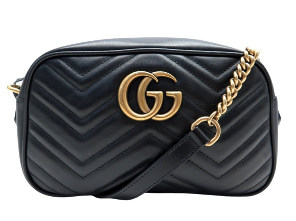 sac a main gucci gg marmont small 447632 en cuir noir