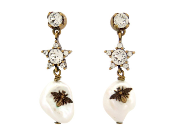 boucles d'oreilles dior pendantes etoiles perles