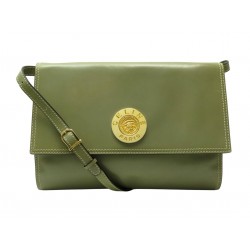 VINTAGE SAC A MAIN CELINE FERMOIR MEDAILLON CUIR BOX KAKI BANDOULIERE BAG 2800€