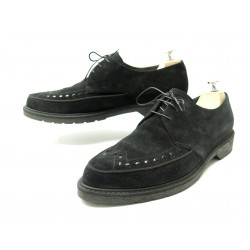 NEUF CHAUSSURES CELINE COLLECTION HEDI SLIMANE DERBY 45 EN DAIM NOIR SHOES 950€