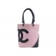 SAC A MAIN CHANEL CAMBON SHOPPING EN CUIR MATELASSE ROSE ET NOIR TOTE BAG 5500€
