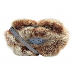 SAC A MAIN FENDI 8BN135 EN FOURRURE RENARD & CUIR LEZARD BANDOULIERE CLUTCH BAG