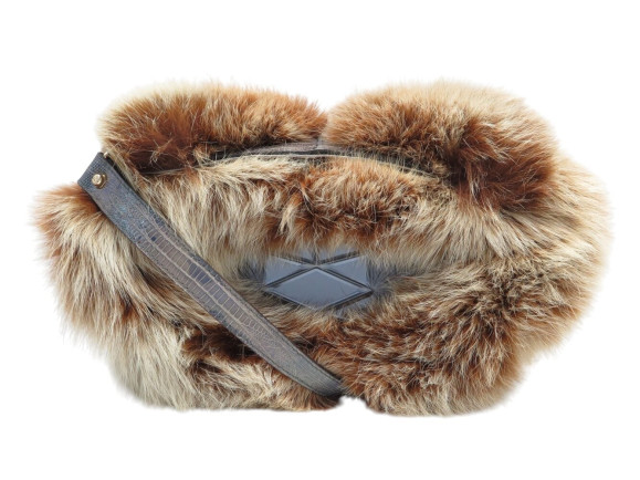 sac a main fendi 8bn135 en fourrure renard cuir