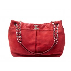 SAC A MAIN CHANEL ULTRA SOFT SHOPPING LOGO CC EN CUIR SUEDE ROUGE HAND BAG 6000€