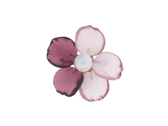  broche chanel fleurs en pate de verre
