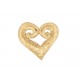VINTAGE BROCHE YVES SAINT LAURENT GOOSSENS COEUR METAL DORE GOLDEN HEART BROOCH