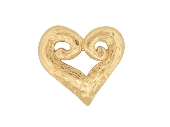  broche yves saint laurent goossens coeur metal