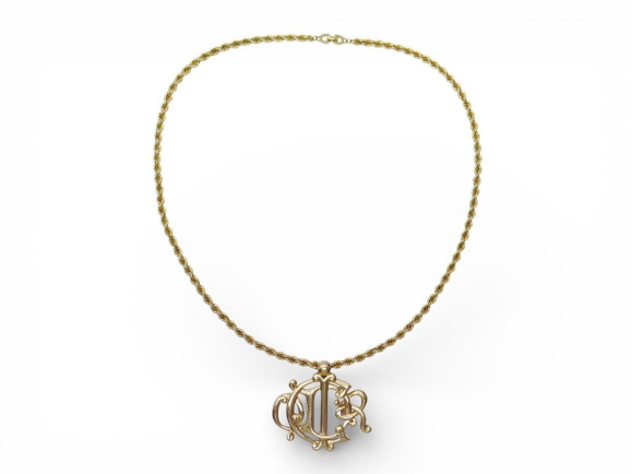 collier christian dior lettres cd en metal
