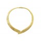 VINTAGE COLLIER RAS DE COU YVES SAINT LAURENT FUEGO METAL DORE 36CM GOLD CHOCKER