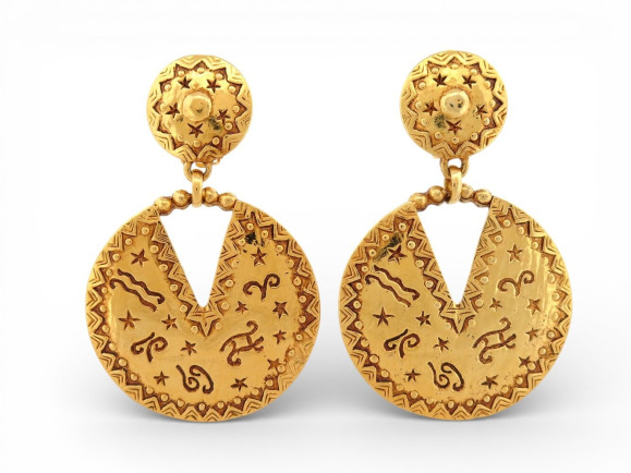 rare  boucles d'oreilles christian dior motifs