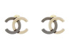 boucles d'oreilles chanel logo cc bicolore mini