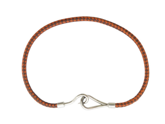 collier hermes jumbo bracelet double tour cuir tresse