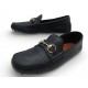 NEUF CHAUSSURES GUCCI ACAPULCO MORS 674254 5.5 39.5 EN CUIR GRAINE LOAFERS 610€