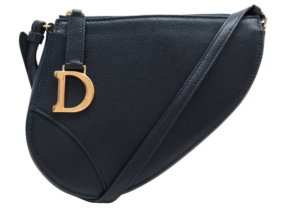 NEUF SAC A MAIN CHRISTIAN DIOR RODEO SADDLE CUIR NOIR NEW HAND BAG PURSE 2000€
