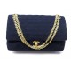 VINTAGE SAC A MAIN CHANEL TIMELESS EN TOILE JERSEY MATELASSE BLEU HAND BAG 9700€