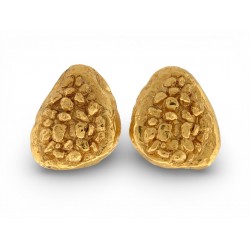 VINTAGE GRANDES BOUCLES D'OREILLES YVES SAINT LAURENT PEPITEES GOOSSENS EARRINGS