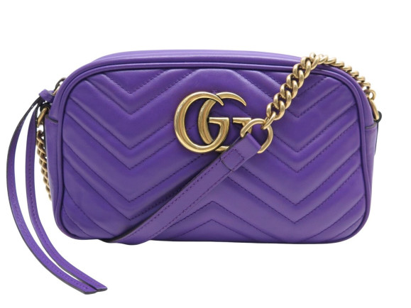 sac a main gucci gg marmont small 447632 cuir violet