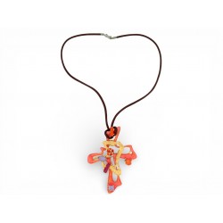 VINTAGE COLLIER CHRISTIAN LACROIX PENDENTIF BROCHE CROIX METAL NECKLACE BROOCH