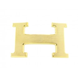 NEUF BOUCLE DE CEINTURE HERMES H 32 MM EN METAL DORE BROSSE GOLDEN BUCKLE BELT