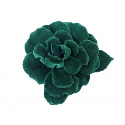 VINTAGE NEUF BROCHE CHANEL GRAND CAMELIA VELOURS VERT BOITE GREEN VELVET BROOCH