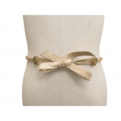VINTAGE CEINTURE CHANEL A NOUER CHAINE ENTRELACEE METAL CUIR T70 A 90 BELT 995€