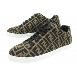 NEUF CHAUSSURES FENDI BASKET 7E1258 TOILE ZUCCA CANVAS 10 44 45 FR SNEAKERS 670€