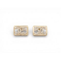 NEUF BOUCLES D'OREILLES CHANEL LOGO CC CARRE NUM 5 2023 PUCES EARRINGS 700€