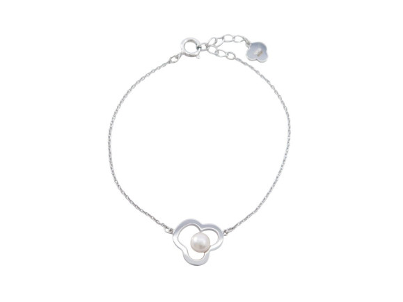  bracelet tasaki chants perle 17 cm en argent