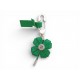 NEUF PORTE CLES CHRISTIAN DIOR TREFLE CUIR VERT BIJOU DE SAC CHARM KEY RING 590€