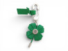 porte cles christian dior trefle cuir vert bijou