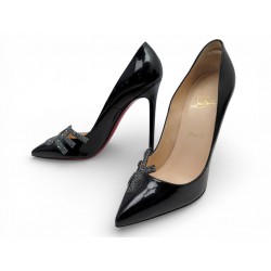 NEUF CHAUSSURES CHRISTIAN LOUBOUTIN SEX 120 38.5 ESCARPINS EN CUIR VERNIS 1180€
