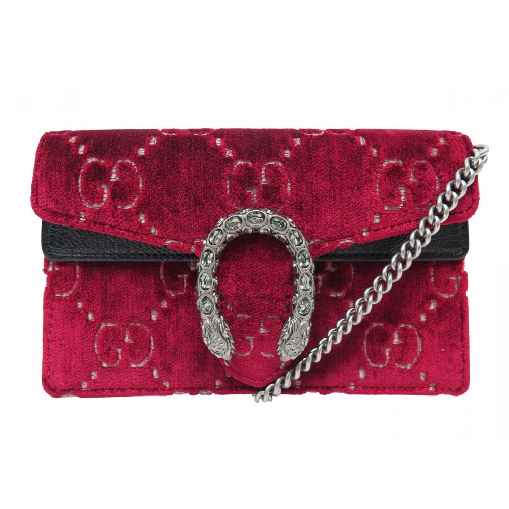 NEUF SAC A MAIN GUCCI DYONISUS CRISTAUX MINI 476432 VELOURS BANDOULIERE BAG 980€