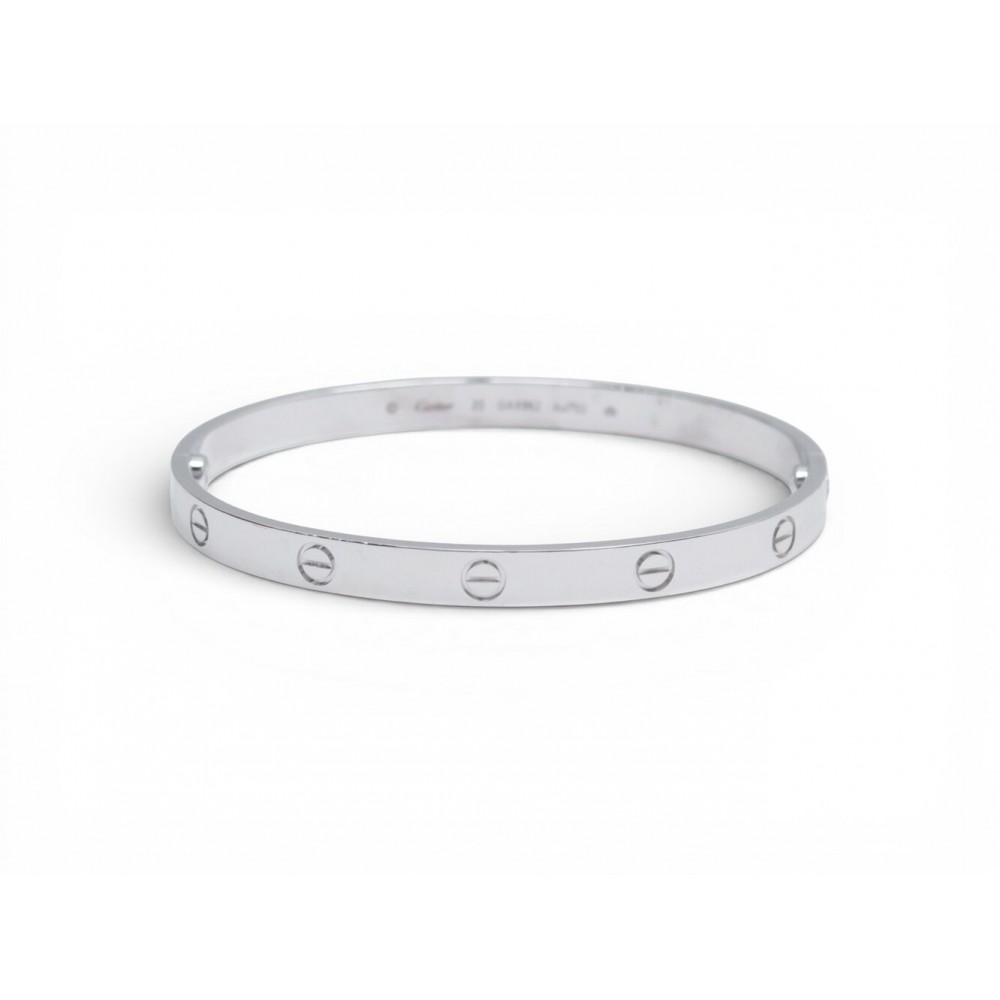 NEUF BRACELET CARTIER LOVE CRB6067617 T20 18.8CM OR BLANC GRIS 18K BANGLE 8700€