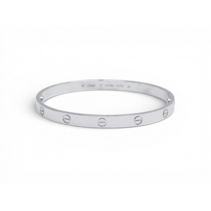 NEUF BRACELET CARTIER LOVE CRB6067617 T20 18.8CM OR BLANC GRIS 18K BANGLE 8700€