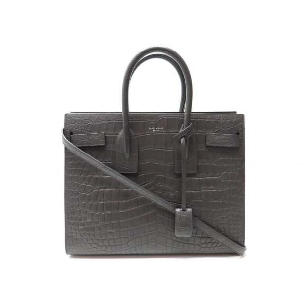 NEUF SAC DE JOUR SAINT LAURENT 378299 SMALL CUIR FACON CROCO BANDOULIERE 2550€