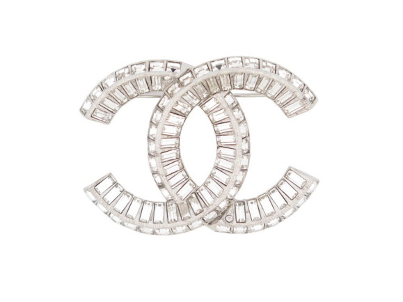 broche chanel logo cc strass 2023 en metal