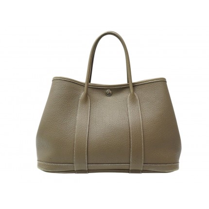 SAC A MAIN HERMES GARDEN PARTY CABAS 30 CM EN CUIR NEGONDA ETOUPE HANDBAG 3335€