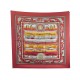 FOULARD HERMES LA VIE DU FLEUVE ALINE HONORE 2005 CARRE EN SOIE ROUGE SCARF 580€