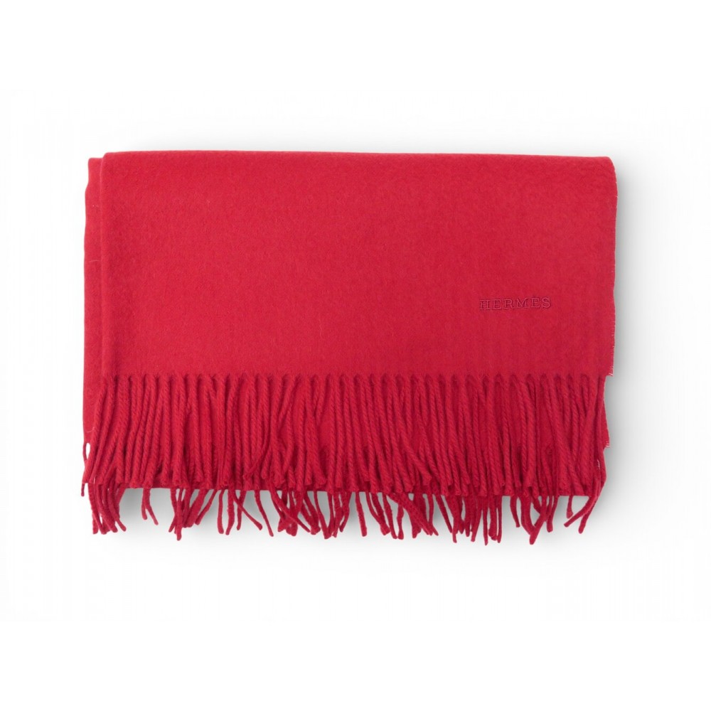 NEUF ECHARPE HERMES ETOLE EN CACHEMIRE ROUGE 180 CM CASHMERE STOLE SCARF 865€